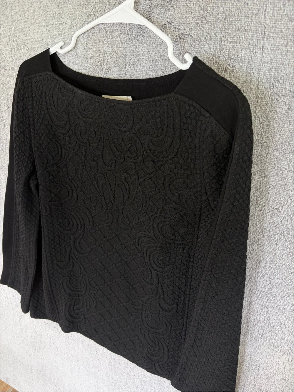 Tory Burch size small  Textured Boatneck Long-Sleeve Top